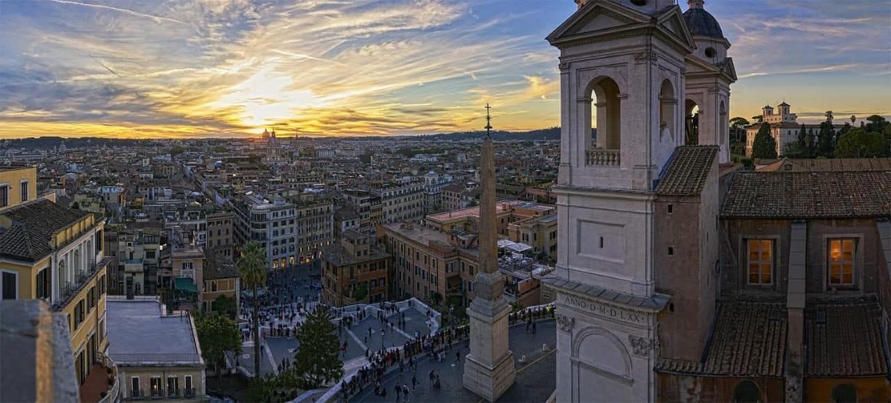 La vue sur Rome depuis le toit. © Hassler Roma