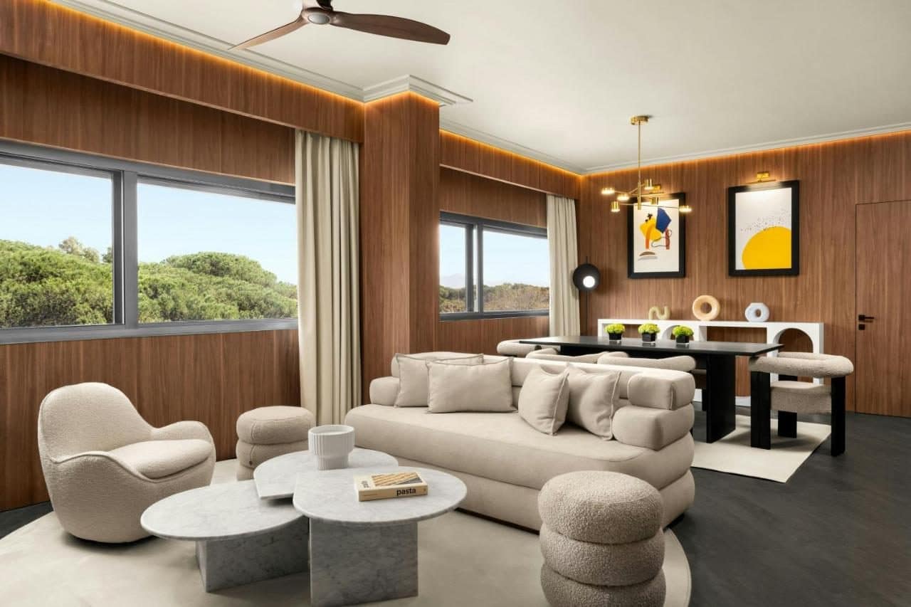 Un salon de suite, style contemporain. © Cardo Roma, Autograph Collection