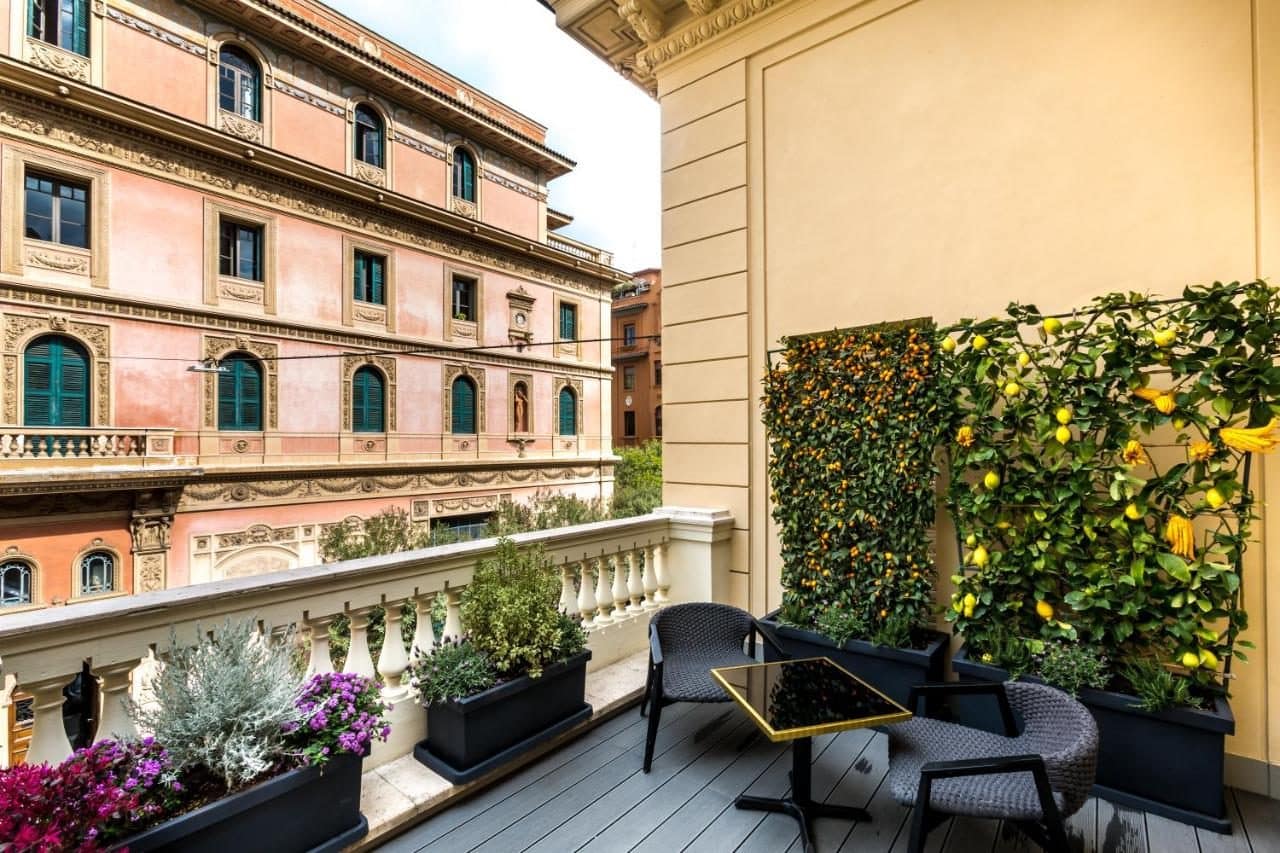 Le balcon et sa vue. © Hotel The Haven Roma