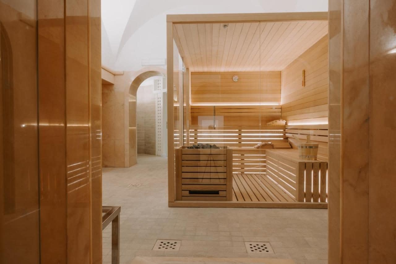 Le sauna de l'espace bien-être. © Villa Spalletti Trivelli